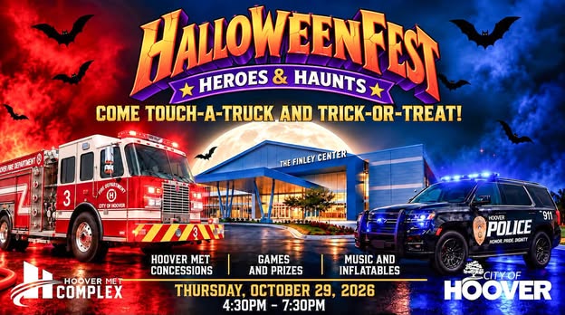 Families at a free Halloween event in Hoover at the Hoover Met Complex